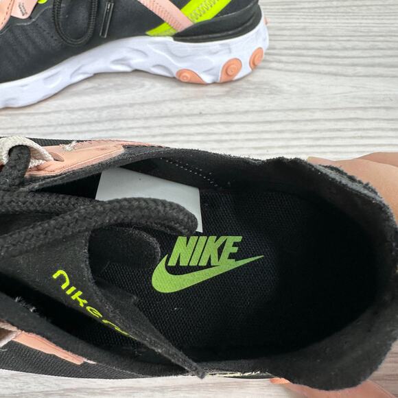 Nike React Element 55 Running Shoes SZ 6.5 Black Coral CD6964002 Lace Up Low Top - Picture 9 of 13